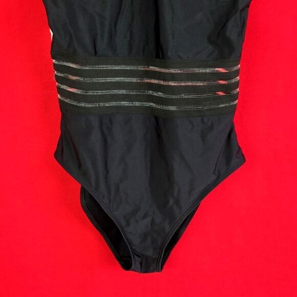 NEW AAVA Imogen Crossover One‎ Piece Black Womens Size Large - Picture 4 of 7